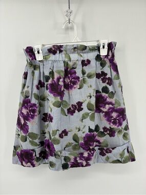 Lapis Purple Floral Skirt